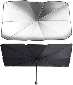 Auto Voorruit Zonnescherm Paraplu Opvouwbare Auto Intrekbare Silver Voorruit Anti-Uv Blok Zonneklep Cover Opvouwbare Gordijn 12565cm