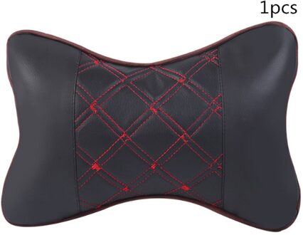 Auto vorm seat hoofdsteun hals leather universal ademend kussen voor Nissan TEANA QASHQAI BLUEBIRD SUNNY TIIDA PALADIN kz-zwart-1stk