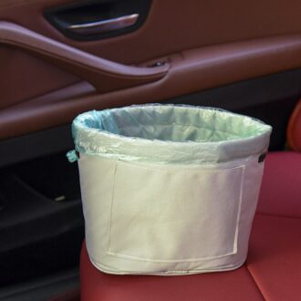 Auto Vuilnisbak Auto Trash Garbage Dust Geval Houder Bin Auto-Styling Portable Fold Lekvrij Auto Reizen Beige