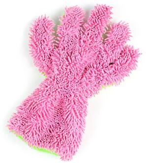 Auto Wassen Borstel Handschoen Auto Polijsten Imitatie Wol Zacht Auto Wassen Handschoenen Reinigingsborstel Motorfiets Wassen Zorg roze