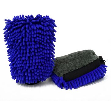 Auto Wassen Mitt Cleaning Tools Zachte En Dikke Microfiber Handschoen Auto Detailing Spons Auto Wax Detaillering Borstels Blauw