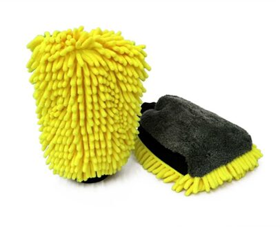Auto Wassen Mitt Cleaning Tools Zachte En Dikke Microfiber Handschoen Auto Detailing Spons Auto Wax Detaillering Borstels geel