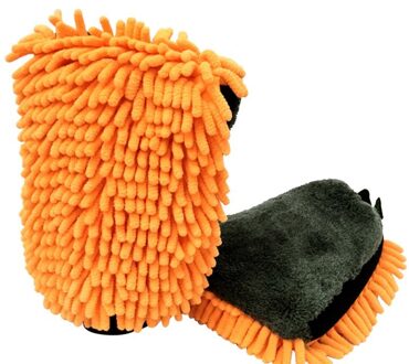 Auto Wassen Mitt Cleaning Tools Zachte En Dikke Microfiber Handschoen Auto Detailing Spons Auto Wax Detaillering Borstels Oranje