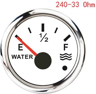 Auto Water Niveau Gauge 0 ~ 190 Ohm / 240 ~ 33 Ohm 52Mm Water Tank Level Gauge met Alarm Fit Voor Boot Marine Motorfiets WS 240-33ohm