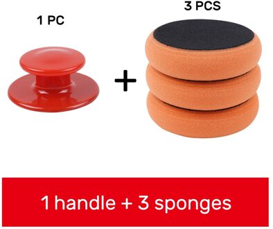 Auto Wax Wassen Polish Pad Spons Schuim Kit Microfiber Applicator Pads Met Grijper Handvat Auto-Styling 4 stk