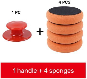 Auto Wax Wassen Polish Pad Spons Schuim Kit Microfiber Applicator Pads Met Grijper Handvat Auto-Styling 5 stk