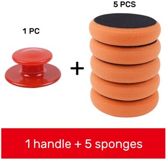 Auto Wax Wassen Polish Pad Spons Schuim Kit Microfiber Applicator Pads Met Grijper Handvat Auto-Styling 6 stk