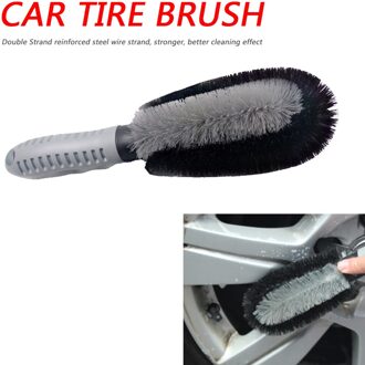 Auto Wiel Velg Scrub Borstel Auto Detaillering Borstel Wassen Cleaning Tool Speciale Pp Zijde Borstel Auto Accessoires Zwart 2.6x0.8cm