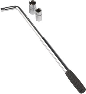 Auto wielmoersleutel telescopisch/uitschuifbaar - 40-55 cm - met doppen - 17-19/21-33 mm - Autopech