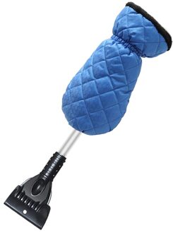 Auto Winter Sneeuwruimen Schop Intrekbare Met Handschoen Plus Fluwelen Warm Te Houden Sneeuwruimen Scheppen Vorst En Sneeuw Ijs schraper Blauw
