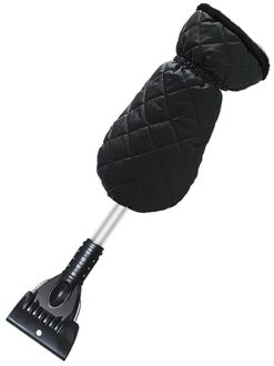 Auto Winter Sneeuwruimen Schop Intrekbare Met Handschoen Plus Fluwelen Warm Te Houden Sneeuwruimen Scheppen Vorst En Sneeuw Ijs schraper zwart