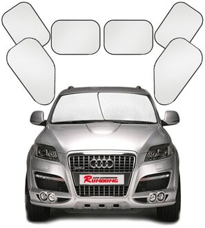Auto Zonnebrandcrème Zilver Doek Auto Blok Voor En Achterkant Blok Zonnescherm Pak