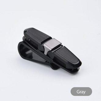 Auto Zonneklep Bril Fastener Clip Houder Voor Zonnebril Brillen Ticket Kaart Universele Multifunctionele Draagbare grijs
