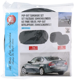 Auto zonnescherm 3-delig 34 x 30 cm - uitklapbaar - zuignappen