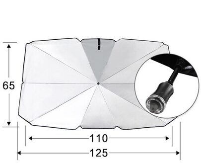 Auto Zonnescherm Intrekbare Zonnebrandcrème Isolatie Voorruit Grote Parasol Anti Uv Voorruit Covers Auto Accessoires Zilver