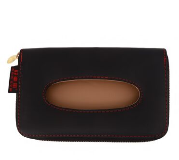 Auto Zonnescherm Pu Tissue Box Voor Leather Case Car Clip Holder Papieren Servet Accessoires Auto Organizer Auto Interieur Accessoires zwart