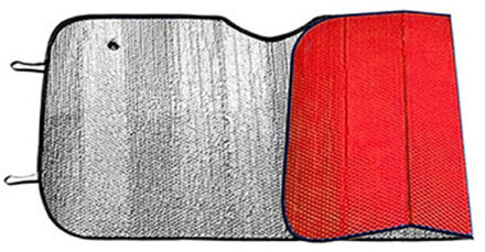 Auto zonnescherm - rood - aluminium - L60 x B130 cm - Autozonneschermen