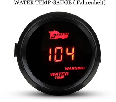 Auto Zwart 2 52mm Rood Digital LED Elektronische Water Temp Temperatuurmeter