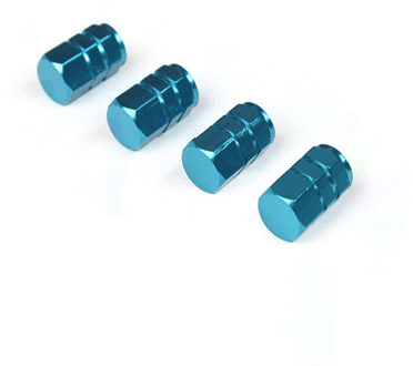 Autoband Ventieldopjes 4 Stks/set Theftproof Aluminium Auto Wiel Banden Kleppen Tyre Stem Air Caps Airtight Cover Auto styling Tools Blauw