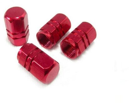 Autoband Ventieldopjes 4 Stks/set Theftproof Aluminium Auto Wiel Banden Kleppen Tyre Stem Air Caps Airtight Cover Auto styling Tools Rood
