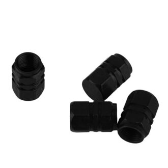 Autoband Ventieldopjes 4 Stks/set Theftproof Aluminium Auto Wiel Banden Kleppen Tyre Stem Air Caps Airtight Cover Auto styling Tools zwart