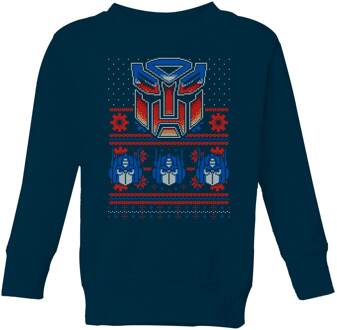 Autobots Classic Ugly Knit Kids' Christmas Jumper - Navy - 122/128 (7-8 jaar) Blauw - M