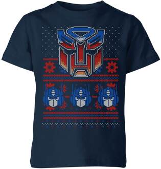 Autobots Classic Ugly Knit Kids' Christmas T-Shirt - Navy - 134/140 (9-10 jaar) Blauw - L