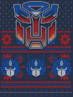 Autobots Classic Ugly Knit Men's Christmas T-Shirt - Navy - M Blauw