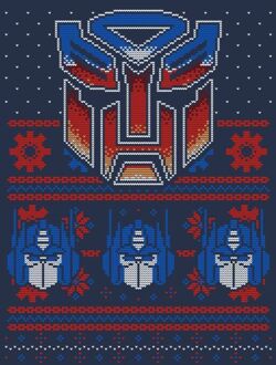 Autobots Classic Ugly Knit Women's Christmas T-Shirt - Navy - S