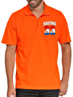 Autocoureur / autosport poloshirt Racing 33 oranje voor heren M - Feestshirts