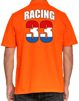 Autocoureur / autosport supporter met racing 33 poloshirt oranje voor heren 2XL