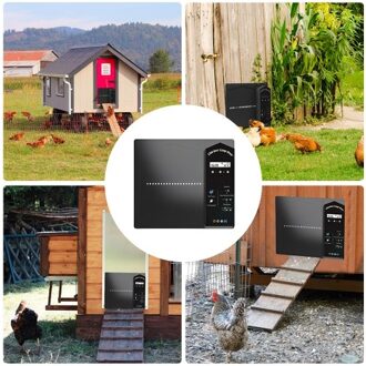 Automatic Chicken Coop Door 4 Modes Aluminum Coop Door Opener with Remote Control / Timer / Light Sensor / Manual Mode LCD Screen Weatherproof Anti-Pinch Solar Powered Automatic Chicken Door