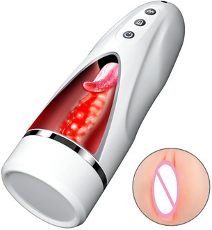 Automatic Male Masturbator Cup Realistic Pocket Pussy for Man Vagina Penis Sucking Machine Adult Blowjob Sex Toy Licking Pump