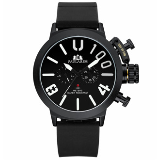 Automatic Self Wind Mechanical Rubber Strap Black Silver Boat Case Orange Blue Yellow Grey Classic U Men Big Face 50mm Watch