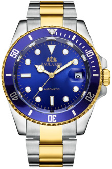 Automatic Self Wind Mechanical Stainless Steel Strap Gold Silver Blue Green Red Black Dial Date Strong Luminous Luxury Men Watch