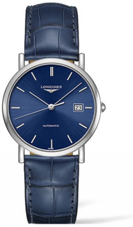 Automatisch Blauw Wijzerplaat Leren Band Horloge Longines , Blue , Dames - ONE Size