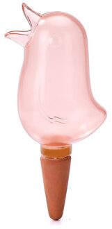 Automatisch Sproeisysteem Hulpmiddel Ketel Transparante Vogel Vorm Drip Spuit Pot Plant Bloem Waterer Zelf Gieten Apparaat Tuin Fles 02 rood