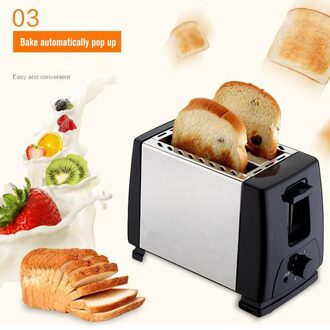 Automatische Broodrooster Rvs Broodrooster Huishoudelijke Sandwich Maker Multifunctionele Ontbijt Machine Spit Driver Oven EU