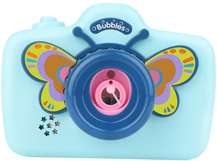 Automatische Bubble Blazen Camera Knipperlicht Muziek Bubble Machine Speelgoed Met 50Ml Vloeibare Zeep Outdoor Bubble Blower Maker Speelgoed Blauw