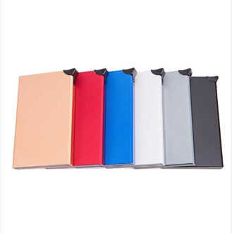 Automatische Credit Id Kaarthouder Aluminium Pop Up Brocking Card Case Mode Mannen Visitekaartje Box Bescherm Metal Case Zwart Rood