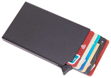 Automatische Credit Id Kaarthouder Aluminium Pop Up Brocking Card Case Mode Mannen Visitekaartje Box Bescherm Metal Case Zwart Rood