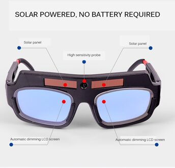 Automatische Dimmen Lassen Bril Anti-Glare Bril Argonbooglassen Bril Met 2 Beschermende Vel Voor Lassen Machine/equip