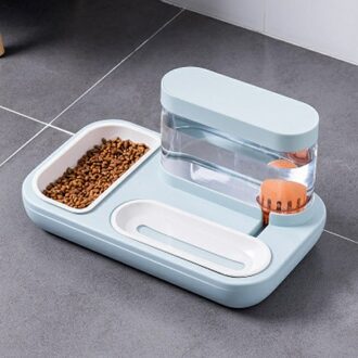 Automatische Drinken Fontein Water Dispenser Rijstkom Kat Levert Niet Giftig Voeden Apparaat Voor Kittens blauw