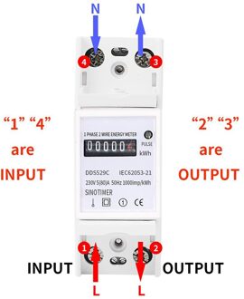 Automatische Enkele Fase 2 Draad Elektrische Energie Counter Ac 230V 5-80A Analoge Watt Meting Meter 35Mm Din Rail montage