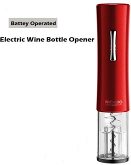 Automatische Flesopener Voor Rode Wijn Foliesnijder Elektrische Rode Wijn Openers Jar Opener Keuken Accessoires Gadgets Flesopener rood