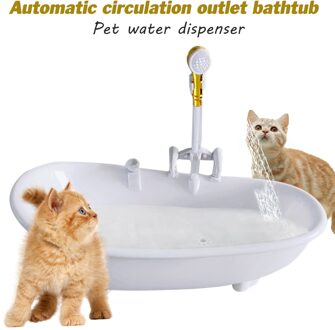 Automatische Huisdier Kat Drinken Fontein Batterij Power Bad Vormige Elektronische Katten Drinkwater Fontein Voor Kitten Kat Levert