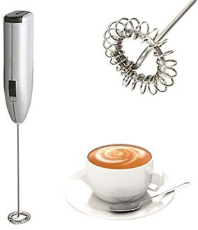 Automatische Melkopschuimer Elektrische Houvast Rvs Mini Koffie Melk Mixer Draagbare Frother