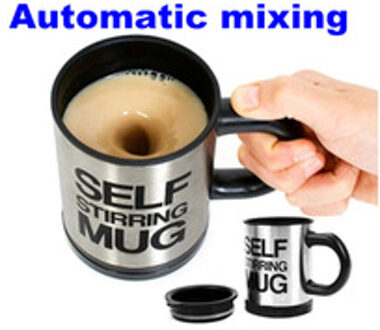 Automatische mengbeker koffiemok Elektrische rvs Zelf Roeren mok Mengen Drinken thee Beker met Deksel Rood