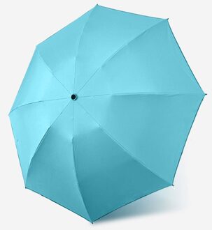 Automatische Omgekeerde Paraplu Regen Vrouwen Zwarte Coating Zon Opvouwbare Paraplu Kids Winddicht Auto Paraplu Mannen Paraguas Mujer Parasol licht blauw