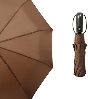 Automatische Open & Close Folding Compact Super Winddicht Anti Regen Parasol Pak Voor 1-2 Mensen paraplu Regenkleding 04 bruin